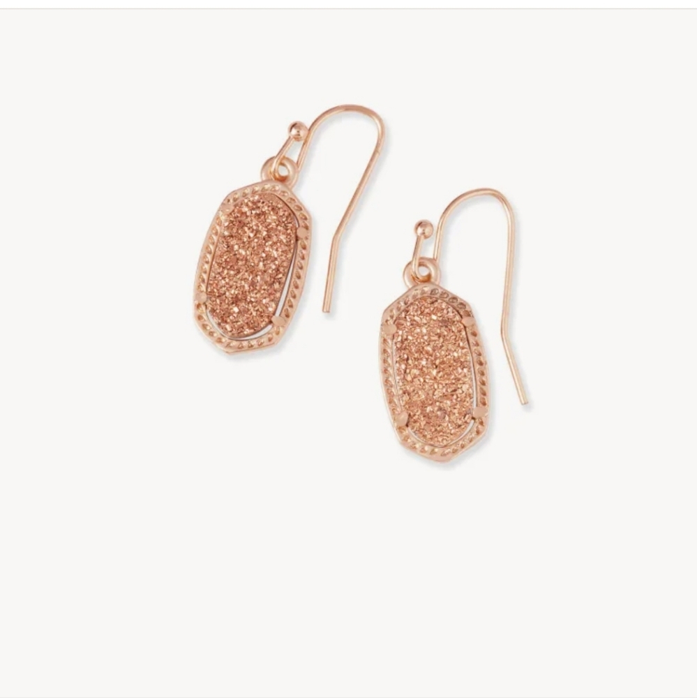 Kendra Scott rosegold druzy drop earring